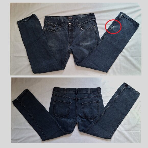 Mens Denim Blue Jeans Adam Levine The Dean 38 Waist 32 Length Lightly Distressed - Picture 10 of 12